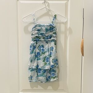 Abercrombie & Kids Girls Floral Blue and Green Dress